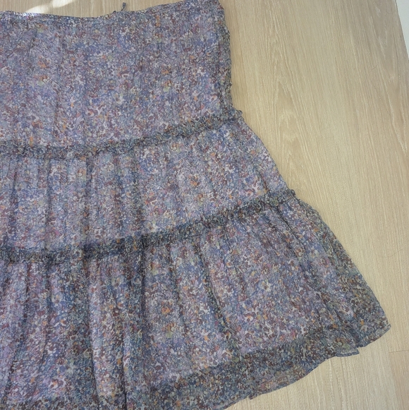 Anthropologie Purple Seurat Tiered Midi Skirt - Picture 9 of 14